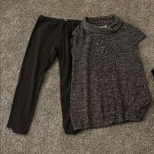 Stylish Brown and White Women's Pants & Top Set